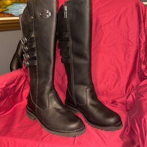 Harley-Davidson Woman’s Josi 15” Black Leather Motorcycle Boots D87038